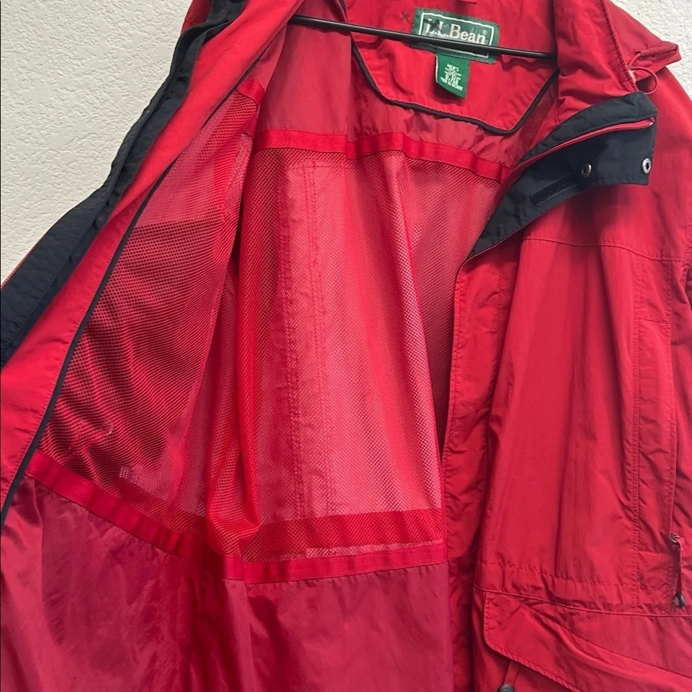 L.L. Bean Men's Vibrant Red Raincoat